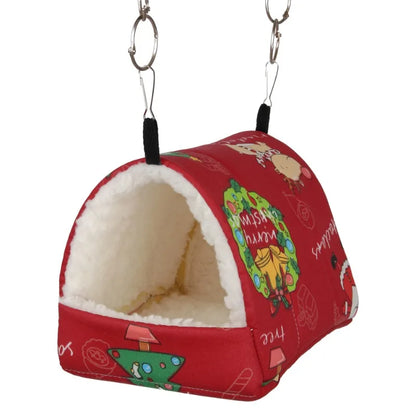Autumn Winter Parrot Nest House Comfortable Hammock Hanging Cage Plush Thickened Sleeping Bed Cave For Bird Pet Accessories