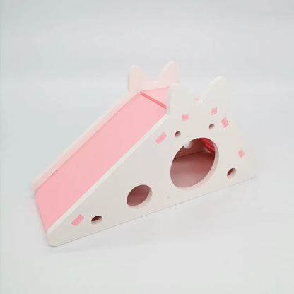 Bird Slide Toy Hamster Hideout House Parrot Cage Accessories Guinea Pig Wooden Cave Slide with Stairs Toy Small Animals Supplies