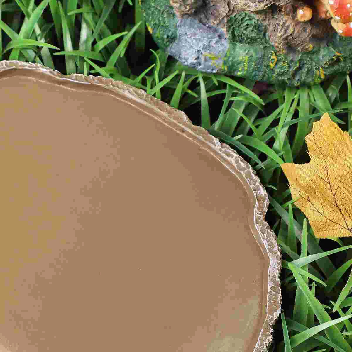 Pets Feeding Plate Reptile Bowl Turtle Gecko Snake Breeding Tray Resin Vivarium Food Water Dish Fogger