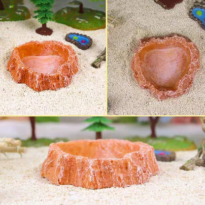 Pet Reptile Feeder Bowl Resin Aquarium Basin Food Water Pot Reptile Turtle Tortoise Scorpion Lizard Crabs Supplies Dropshipping