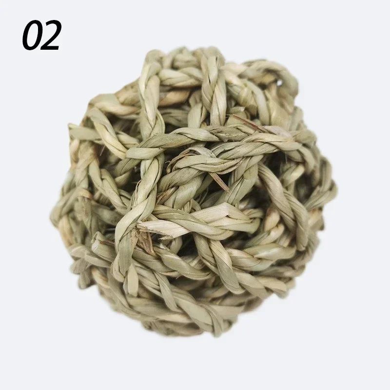 7CM Rabbit Ball Toys Bunny Treats Toys For Teething Small Animal Chew Toys Grass Ball For Dwarf Hamster Rabbits Guinea Pigs Ger