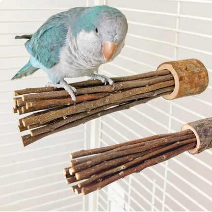 wooden parrot stand pole perch wood natural tree branch bird stand beak and claw grinding parrot toys birdcage decoration pets