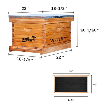 Starter Kit 10-Frame Bee Boxes and Frames Starter Kit Wax Coated Bee Hives and Supplies Starter Kit Including Beekeeping Tools K