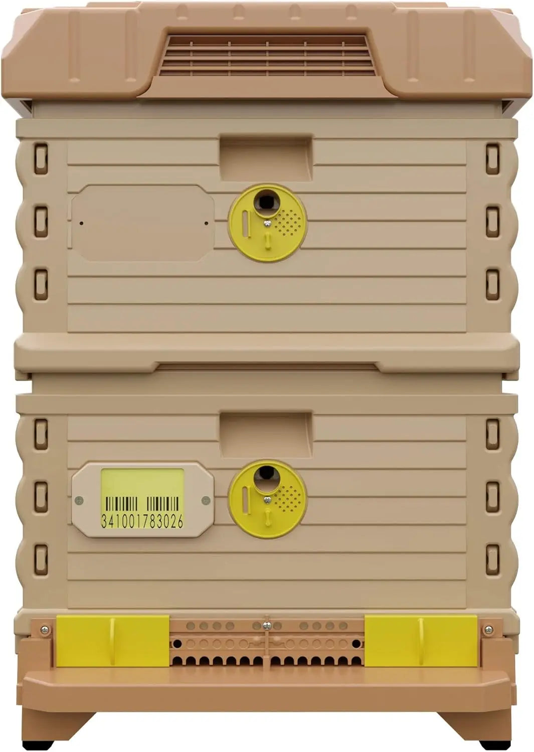 Insulated Bee Hive Set [NO Frames Included] (Double Deep, Tan Body Yellow Entrance)