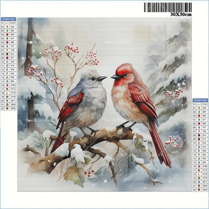 Birds Cardinal On Branch New Arrivals Diamond Paintings Snowy Tree Scenery Full Rhinestones Crafts Supplies Adults Home Decor