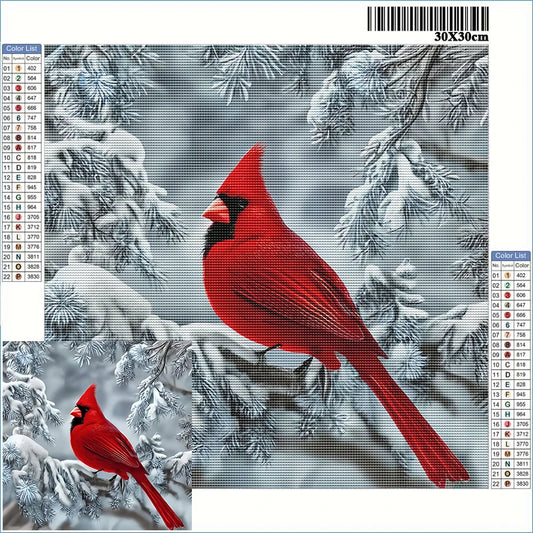 Birds Cardinal On Branch New Arrivals Diamond Paintings Snowy Tree Scenery Full Rhinestones Crafts Supplies Adults Home Decor