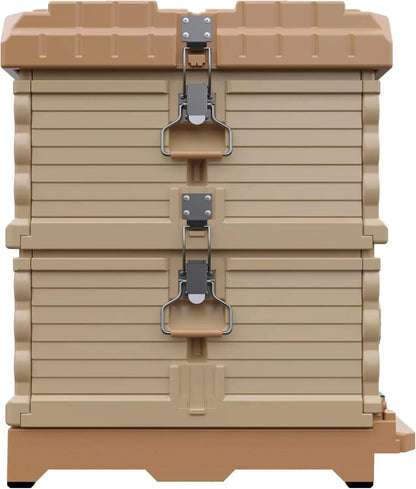 Insulated Bee Hive Set [NO Frames Included] (Double Deep, Tan Body Yellow Entrance)