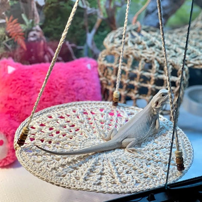 Hammock for Large Small Bearded Dragons Geckos Lizards Snake Crocheted Climbing Hammock Climbing Bed