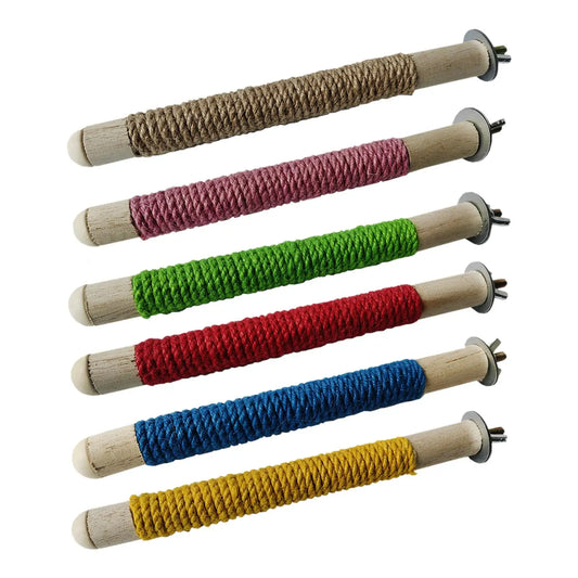 Bird Perch Parrot Bird Standing Climbing Standing Toy Wood Playing Climb Birds Branches Pet Bird Toys for Finches Budgies