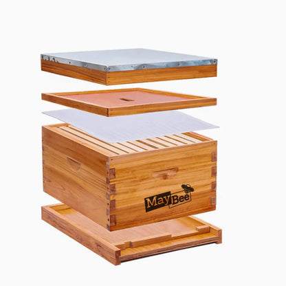 Starter Kit 10-Frame Bee Boxes and Frames Starter Kit Wax Coated Bee Hives and Supplies Starter Kit Including Beekeeping Tools K