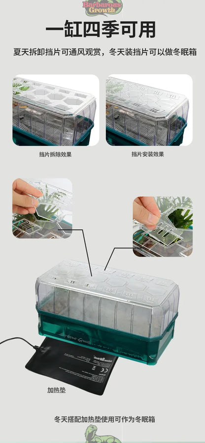 Plastic Transparent Turtle Tank House with Areas To Breed Feed Swim Bask Indoor Enclosure Water Turtles Cage Reptile Habitat