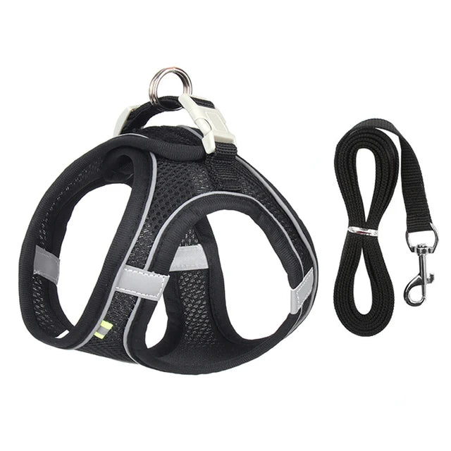 Adjustable Cat Dog Harness Leash Set