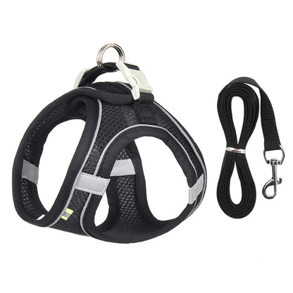 Adjustable Cat Dog Harness Leash Set