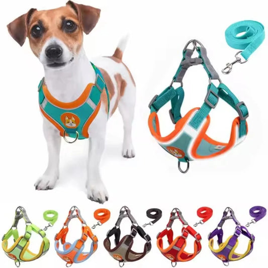 Adjustable Dog Harness Leash Set