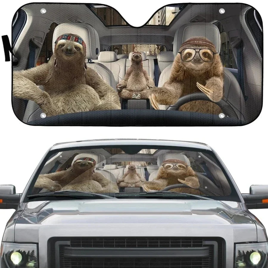 Lovely Hamsters Family Pattern Car Accessories Universal Car Windshield UV And Heat Car Sun Shade For Windshield