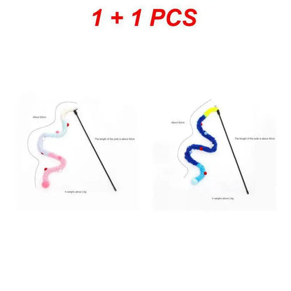 1/2PCS Pet Supplies Attract And Entertain Your Cat Lovely Cat Stick Interactive Play Interactive Toys Easy To Use And Clean