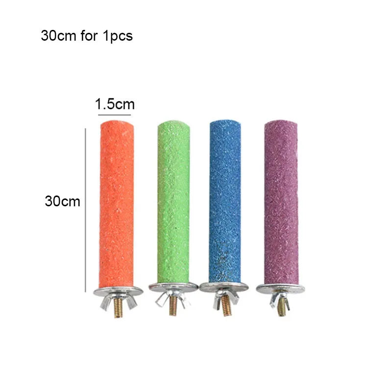 Colored Quartz Sand Pet Parrot Raw Wood Fork Tree Branch Stand Rack Squirrel Bird Hamster Branch Perches Chew Bite Toys Stick