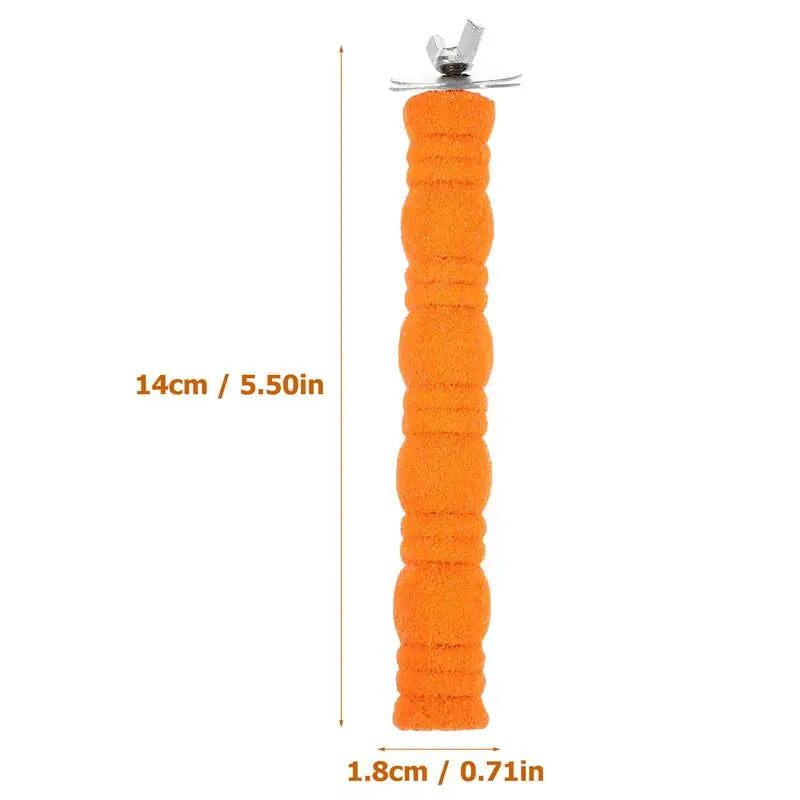 Parrot Claw Grinding Stick Wooden Stick Bird Perching Sand Parakeet Grinding Bar Teeth Bite Toy Pet Bird Chew Toy Parrot Cage