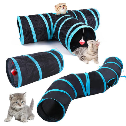 Foldable Cats Tunnel for Interactive Pet Training Fun - Kitty, Puppy, Kitten, and Rabbit Tube Toy to keep your pets entertained