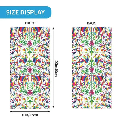 Fashion Mexican Otomi Birds Texture Neck Gaiter Men Women UV Protection Winter Folk Floral Art Bandana Scarf for Ski