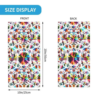 Fashion Mexican Otomi Birds Texture Neck Gaiter Men Women UV Protection Winter Folk Floral Art Bandana Scarf for Ski