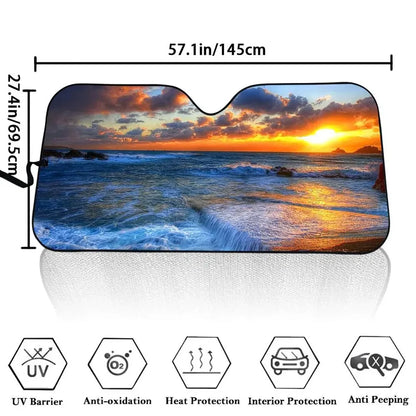 Lovely Hamsters Family Pattern Car Accessories Universal Car Windshield UV And Heat Car Sun Shade For Windshield