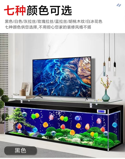 ZK Super White Fish Tank Aquarium Living Room Floor Home Partition Screen Bottom Filter Fish Tank