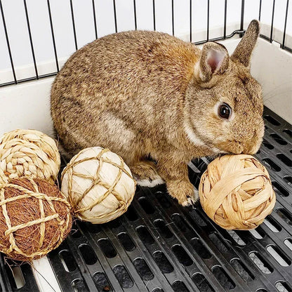 7CM Rabbit Ball Toys Bunny Treats Toys For Teething Small Animal Chew Toys Grass Ball For Dwarf Hamster Rabbits Guinea Pigs Ger