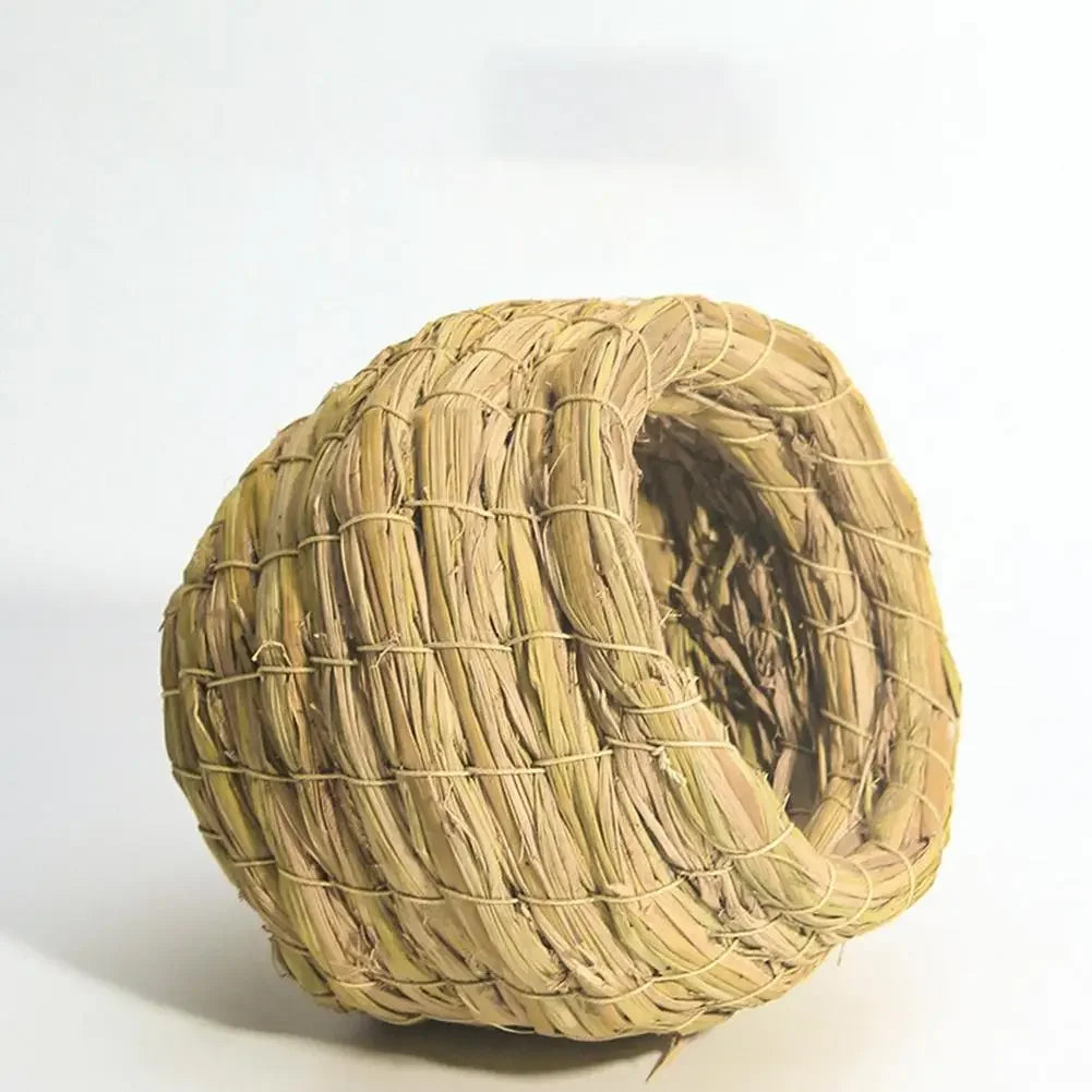 1pc Natural Handmade Straw Bird Nest Pigeon House Parrot Nest Warm Pet Bedroom Courtyard Small Animal Bird Cages