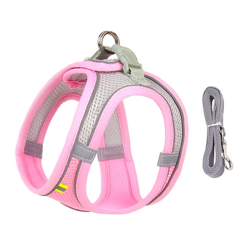 Adjustable Cat Dog Harness Leash Set