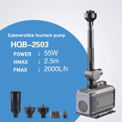 Aquarium Submersible Pump 220-240V Fountain Filter Fish Pond Silent Pump Amphibious Water Tank Fountain Side Suction Pump