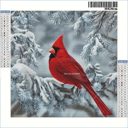 Birds Cardinal On Branch New Arrivals Diamond Paintings Snowy Tree Scenery Full Rhinestones Crafts Supplies Adults Home Decor
