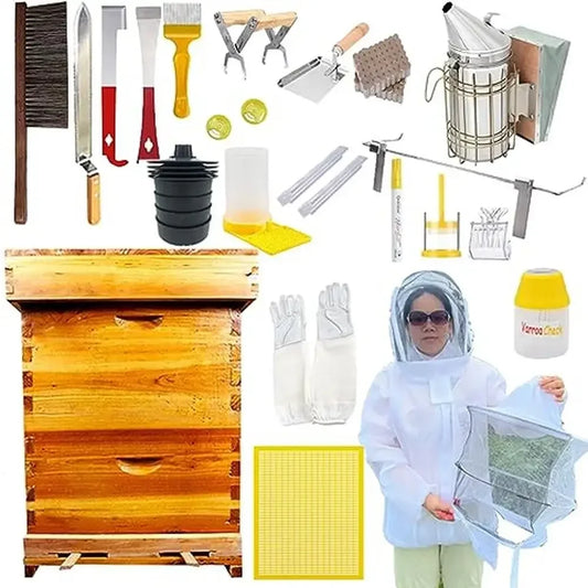 Beekeeping Supplies 10-Frame Starter Kit Tools Jacket XXL Bee Hive Ventilated Beginners Kit