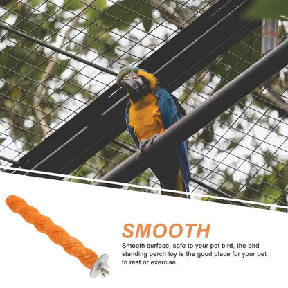 Parrot Claw Grinding Stick Wooden Stick Bird Perching Sand Parakeet Grinding Bar Teeth Bite Toy Pet Bird Chew Toy Parrot Cage