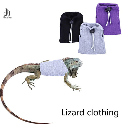 Cute Lizard Clothes Round Neck Sleeveless Pullover Top Breathable Reptile Bearded Dragon T-Shirt Vest Top Small Animals Clothes