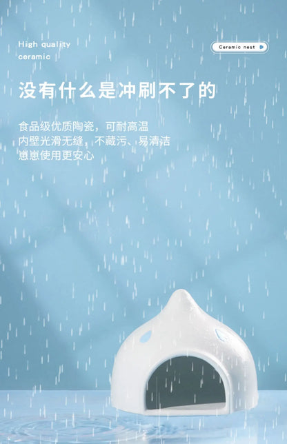 Hamster Nest Water Drop Ceramic Sleeping Nest Cooling House Small Igloo Rabbit Summer Supplies