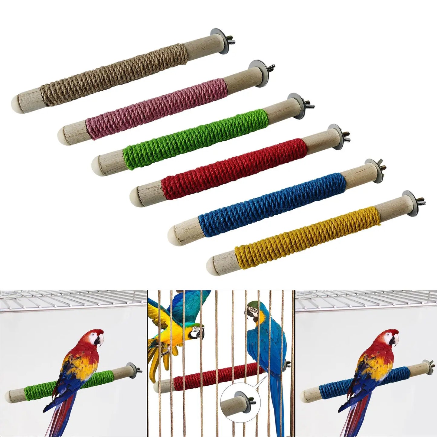 Bird Perch Parrot Bird Standing Climbing Standing Toy Wood Playing Climb Birds Branches Pet Bird Toys for Finches Budgies