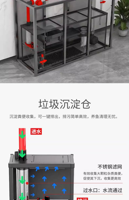 XL ultra-white glass fish tank living room large bottom filter ecological aquarium household arowana tank