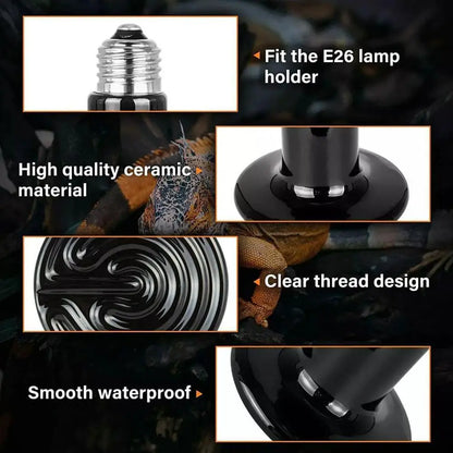 1pcs Ceramic Heat Emitter Night Heat Lamp Bulbs For Bearded Dragon Gecko Lizard Snake Chicken R0k8