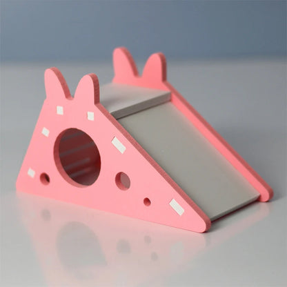 Bird Slide Toy Hamster Hideout House Parrot Cage Accessories Guinea Pig Wooden Cave Slide with Stairs Toy Small Animals Supplies
